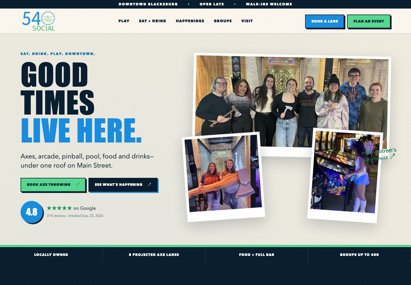 Actual 540 Social website screenshot