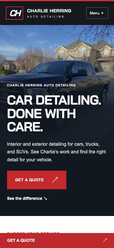 Charlie Herring website mobile screenshot