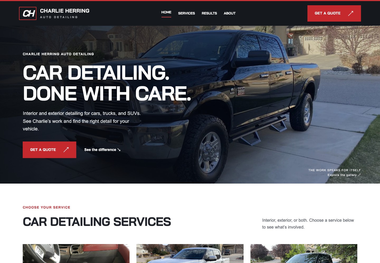 Actual Charlie Herring website screenshot